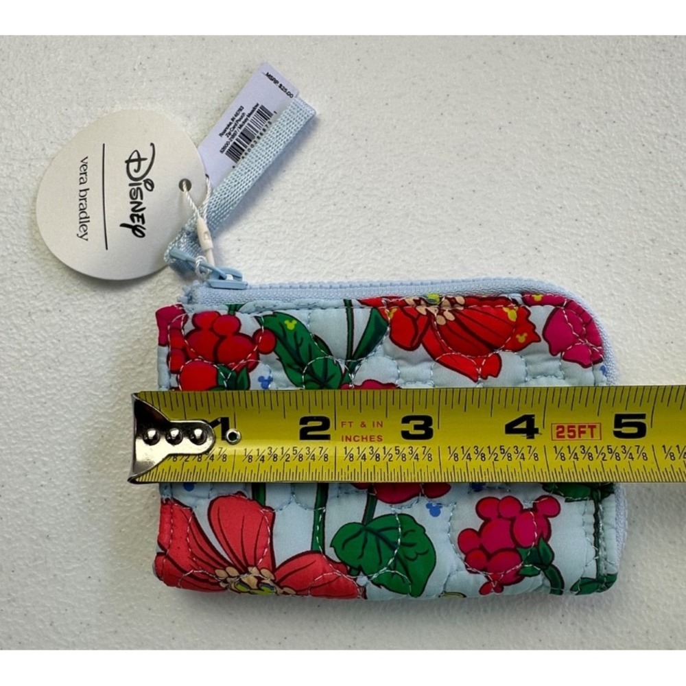 Vera Bradley Disney Mickey Meadow Card Pouch Zip Key Ring NWT Hidden Mickey - Picture 7 of 10